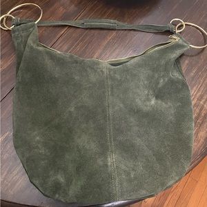 MARLON Green Made In Italy Suede Hobo With Ring Handle Detail!